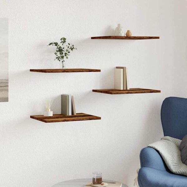 vidaXL Bookshelf Boards 4 pcs Old Wood 40x30x1.5 cm Engineered Wood