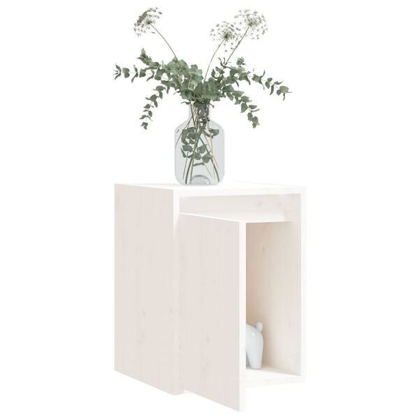 vidaXL Wall Cabinet White 30x30x40 cm Solid Wood Pine
