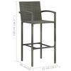 vidaXL 5 Piece Garden Bar Poly Rattan Grey