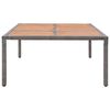 vidaXL Garden Table Grey 200x150x74 cm Poly Rattan and Acacia Wood