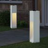 vidaXL Solar Led Pathway Light 2 pcs White Cold Rolled Steel