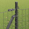 vidaXL Fence with Posts Grey 0.8 x 25 m Steel