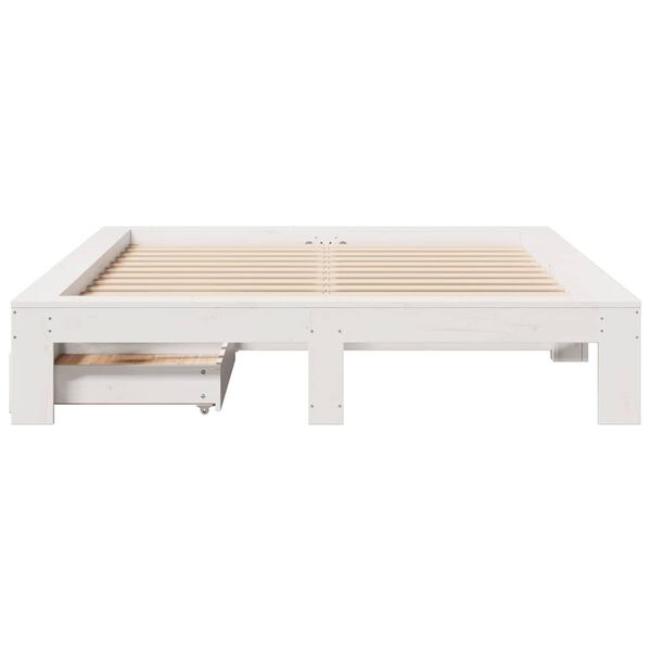 vidaXL Bed Frame without Mattress White 160x200 cm Solid Wood Pine
