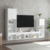 vidaXL 4 Piece TV Wall Units with LED White Engineered Wood