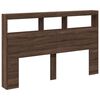 vidaXL Headboard Cabinet with LED Brown Oak 160x17x102 cm