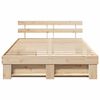 vidaXL Bed Frame with Headboard Brown 140 x 200 cm Solid Pine Wood