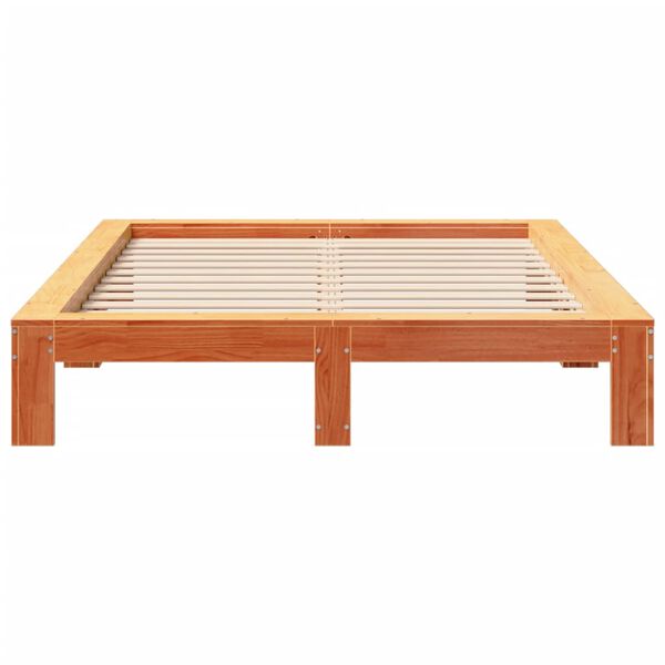 vidaXL Bed Frame without Mattress Wax Brown 140x200 cm Solid Wood Pine
