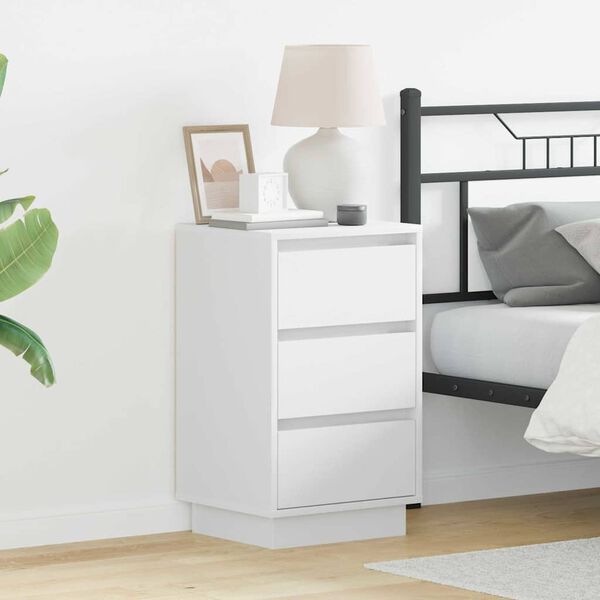 vidaXL Bedside Cabinet White 39 x 34.5 x 65 cm Engineered wood