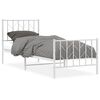 vidaXL Metal Bed Frame without Mattress with Footboard&nbsp;White 80x200cm