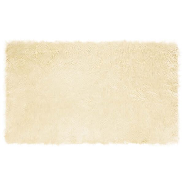 vidaXL Faux Sheepskin Rug Tafalla Cream 100 x 200 cm Polyester
