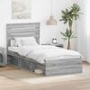 vidaXL Bed Frame Grey Sonoma 75 x 190 cm Solid Pine Wood