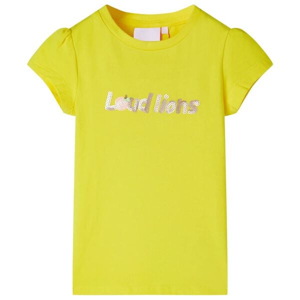 Kids' T-shirt with Cap Sleeves Bright Yellow 116