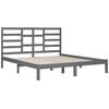 vidaXL Bed Frame without Mattress Grey Solid Wood 200x200 cm