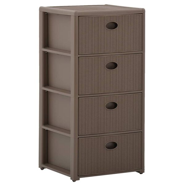 vidaXL 4-Drawer Chest Taupe 40x40x80 cm