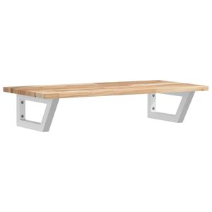vidaXL Basin Shelf Wall Mounted Steel and Solid Wood Acacia
