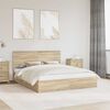 vidaXL Storage Bed with Drawer Sonoma Oak 160 x 200 cm Engineered Wood
