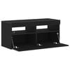 vidaXL TV Cabinet Black Oak 90 x 35 x 40 cm Engineered Wood