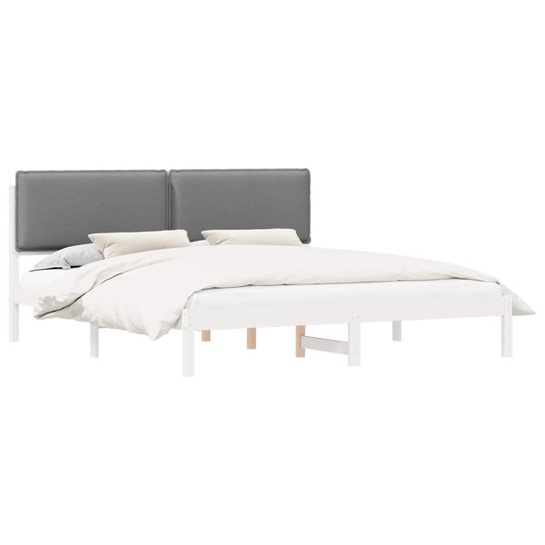 vidaXL Bed Frame with Upholstered Headboard Light Grey 180 x 200 cm