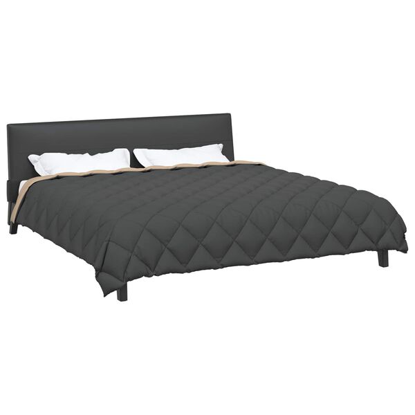 vidaXL Winter Duvet Anthracite and Taupe 240 x 200 cm Microfiber