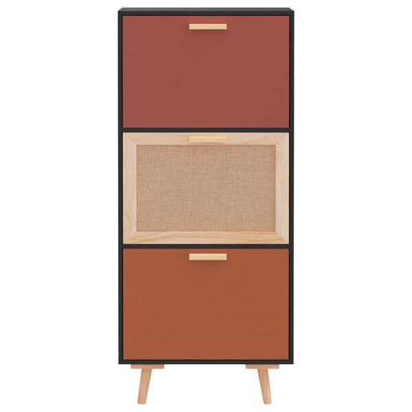 vidaXL Shoe Cabinet Black 52x25x120 cm Engineered Wood