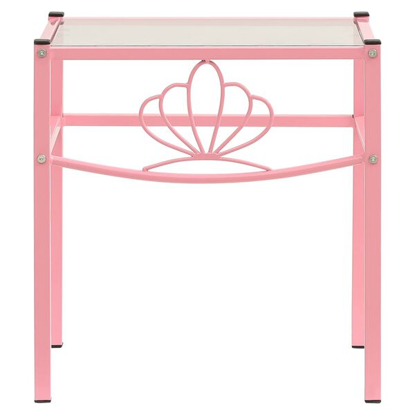 vidaXL Bedside Cabinets 2 pcs Pink and Transparent Metal and Glass