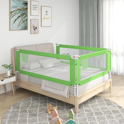 vidaXL Toddler Safety Bed Rail Green 160x25 cm Fabric