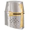 vidaXL Medieval Crusader Knight Helmet Antique Replica LARP Silver Steel