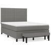 vidaXL Box Spring Bed with Mattress Dark Grey 140x190 cm Fabric