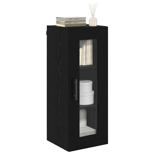 vidaXL Wall Mounted Cabinet Black Oak 34.5 x 34 x 90 cm