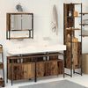 vidaXL Bathroom Furniture Set with Door 4 pcs Old Wood Engineered Wood