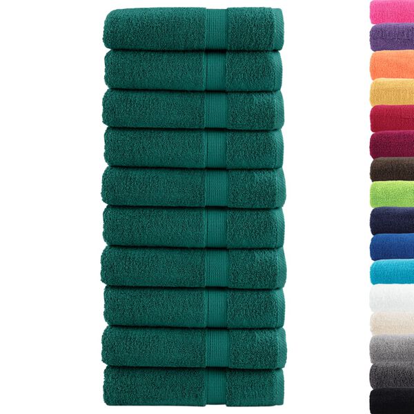 vidaXL Premium Shower Towels SOLUND 10 pcs Green 70x140 cm 600 gsm