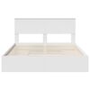 vidaXL Bed Frame with Drawer Manual White 150 x 200 cm Engineered Wood
