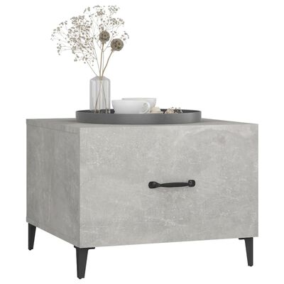 vidaXL Coffee Table with Metal Legs Concrete Grey 50x50x40 cm
