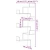 vidaXL Wall Corner Shelf Old Wood 45x45x147 cm Engineered Wood