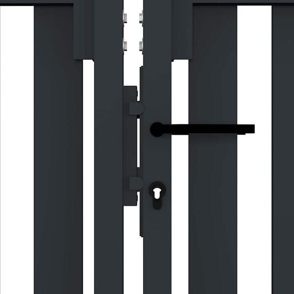 vidaXL Double Door Fence Gate Steel 300x75 cm Anthracite