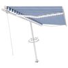 vidaXL Manual Retractable Awning with LED 400x350 cm Blue and White