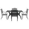vidaXL Garden Dining Set 5 pcs Black Aluminium