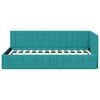 vidaXL Corner Bed Frame Turquoise 100 cm x 200 cm Velvet