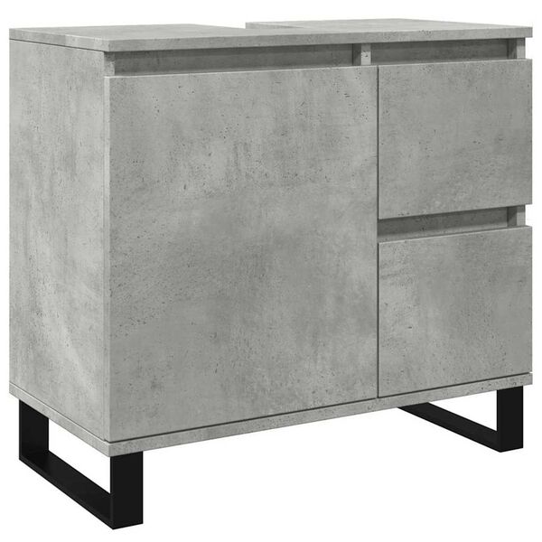 vidaXL Bathroom Sink Cabinet Concrete Grey 65x33x60 cm Engineered Wood