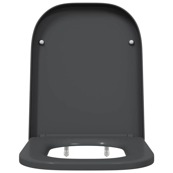vidaXL Toilet Seat Anthracite 44.5 x 35 x 3.6 cm Duroplast
