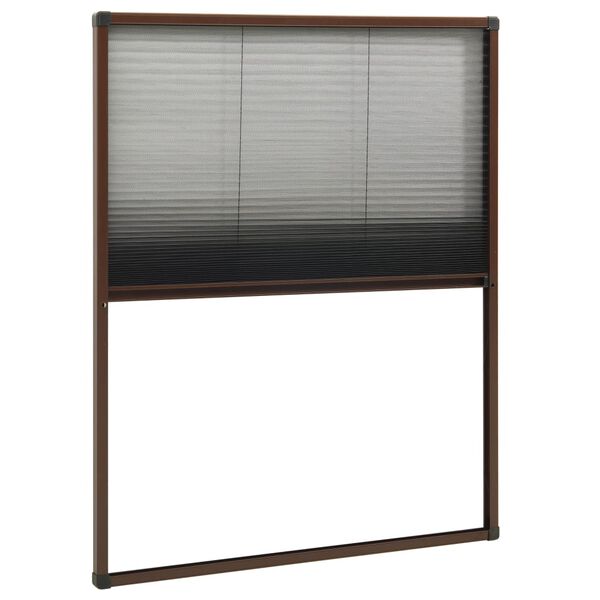 vidaXL Plisse Insect Screen for Windows Aluminium Brown 60x80 cm