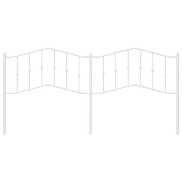 vidaXL Metal Replace Headboard White 193 cm