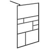 vidaXL Walk-in Shower Wall with Clear ESG Glass 115x195 cm Black