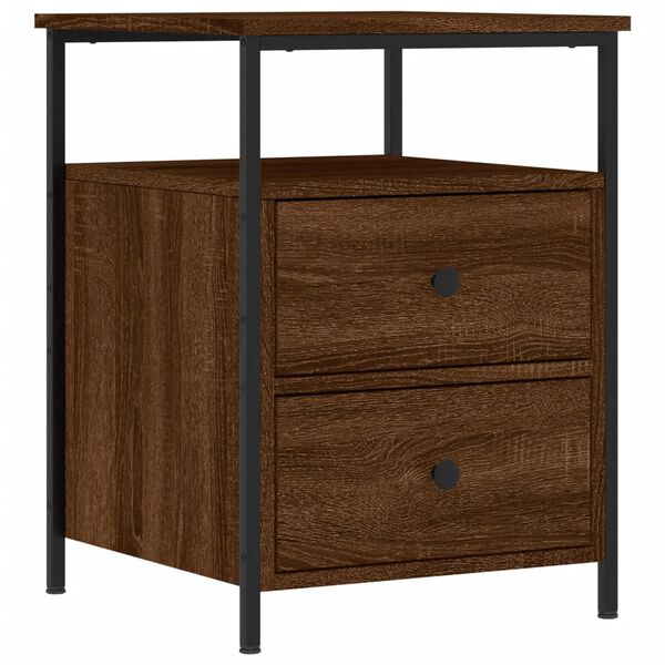 vidaXL Bedside Cabinet Brown Oak 44x45x60 cm Engineered Wood