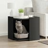 vidaXL Cat Litter Box Enclosure Black 53x53x51 cm Engineered Wood