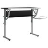 vidaXL Craft Desk | Black and Grey | Engineered Wood, Powder-Coated Steel
