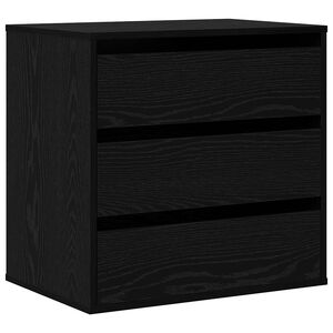 vidaXL Drawer Cabinet 3-Drawer Black 61 x 41 x 58 cm Engineered Wood