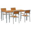 vidaXL Garden Dining Set 5 pcs Grey Solid Acacia Wood