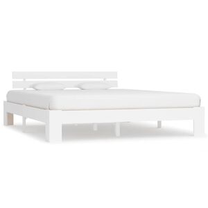 vidaXL Bed Frame without Mattress White 180x200cm Solid Wood Pine