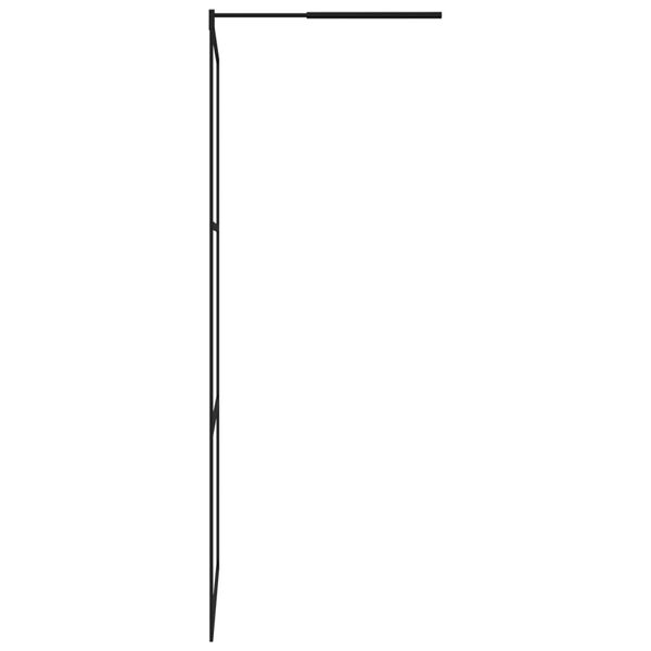 vidaXL Walk-in Shower Wall with Clear ESG Glass Black 115x195 cm